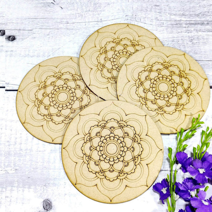 Saver Bundle - Ready-To-Paint MDF Intricate Mandala Coaster Bases - PREM-CT005