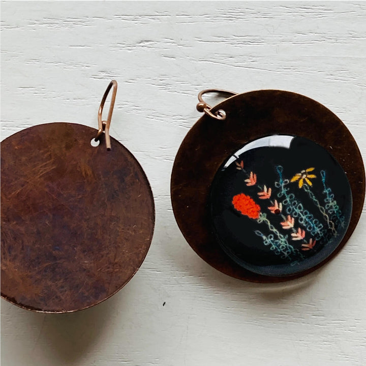 Black Kumaon Copper Earrings