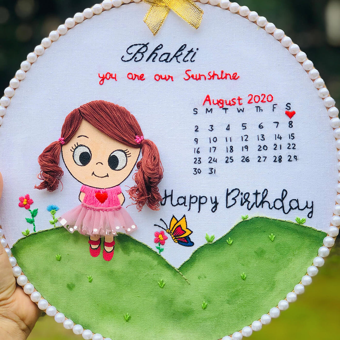 Hand Embroidered Personalized Kids' Birthday Hoop