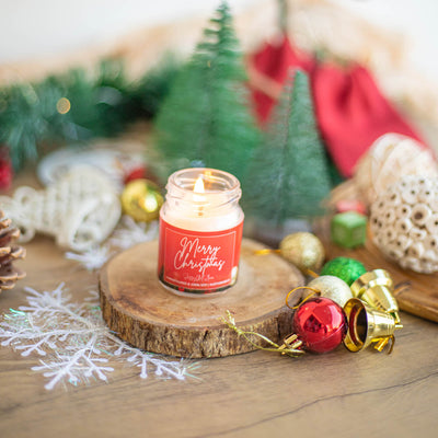 Scented Soy Wax Christmas Candle Mini Jars - Set of 2