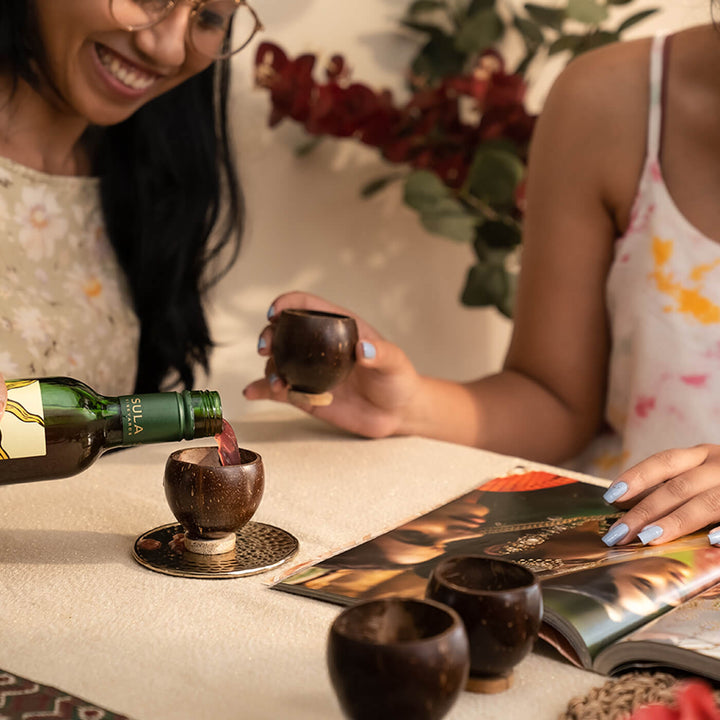 Personalized Coconut Shell Shot Glasses - Set of 4