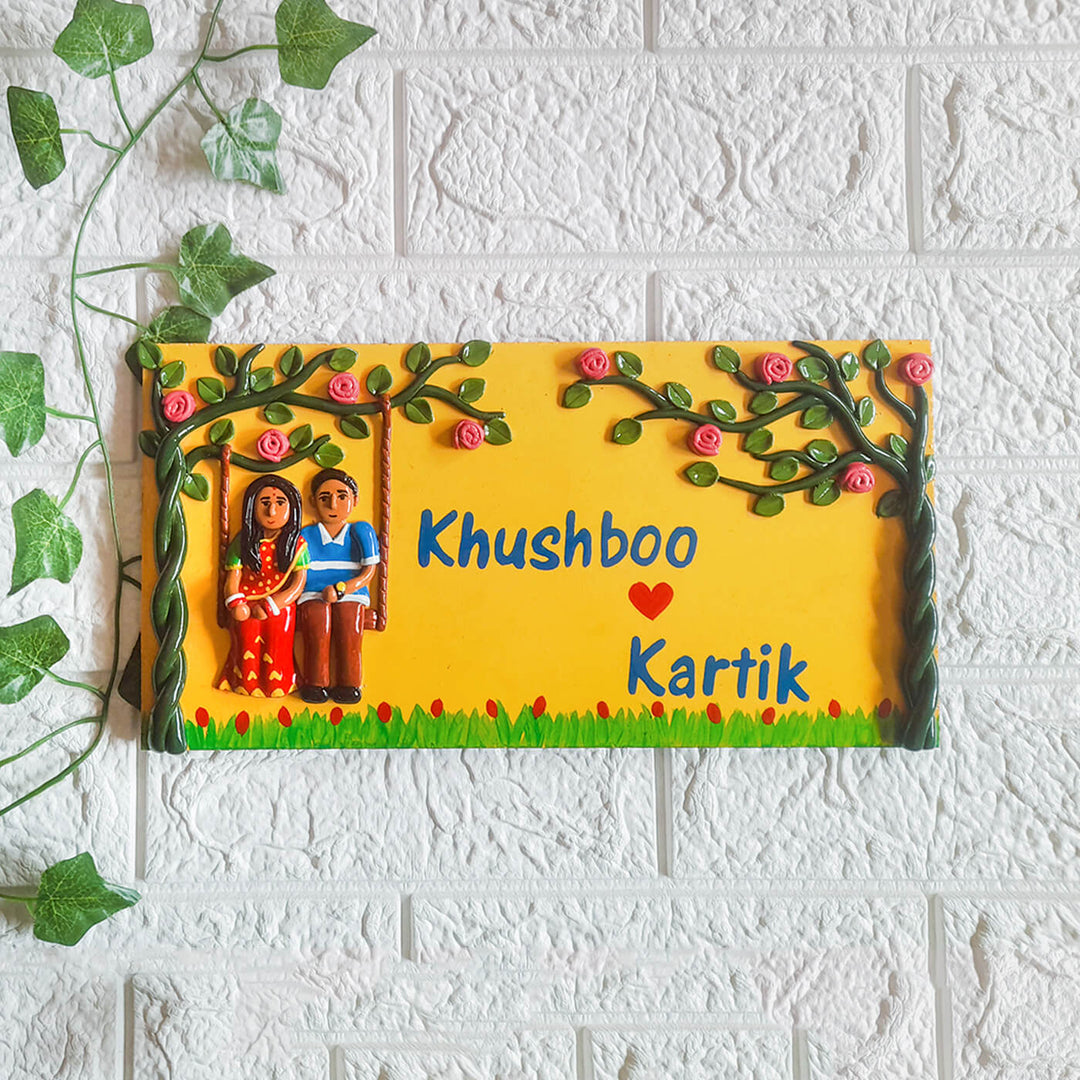 Handmade Couple Personalised Nameplate