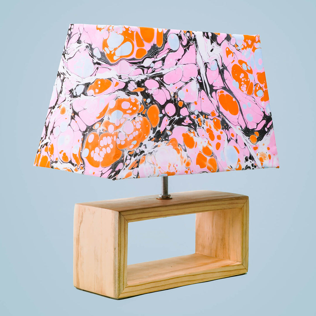 Marbled Fabric Rectangle Empire Lamp - Zwende