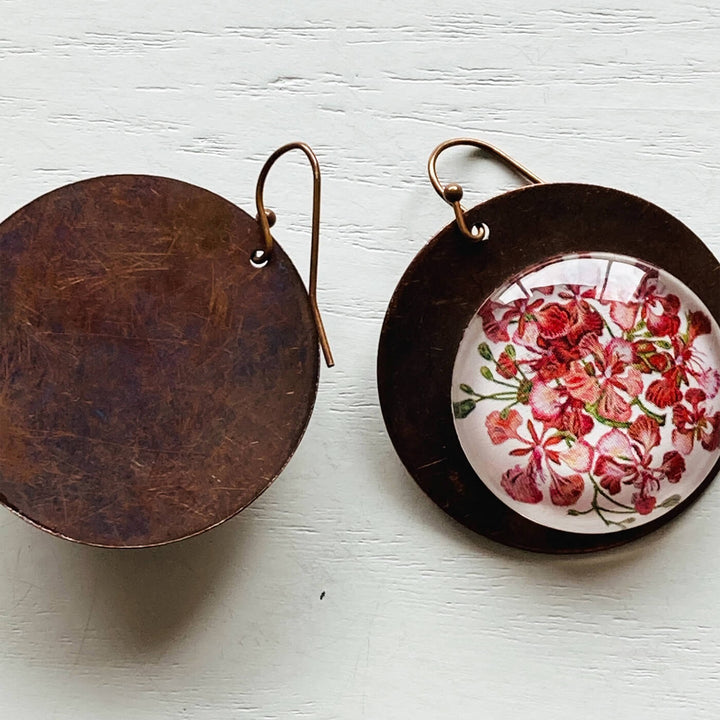 Red Gulmohar Copper Earrings