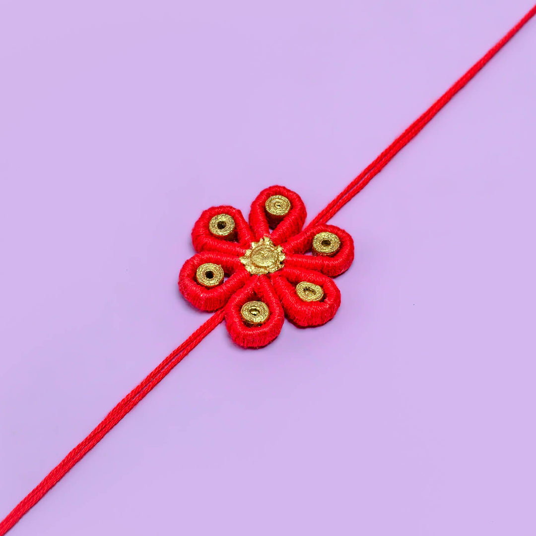 Paper Woven Scarlet Rakhi Hamper