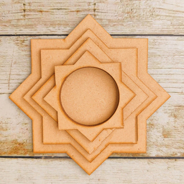 Ready to Paint MDF Shree Yantra Tealight Holder - TI135