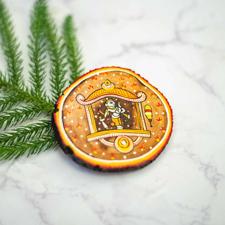 Handpainted Ganjifa Magnet - Balrama