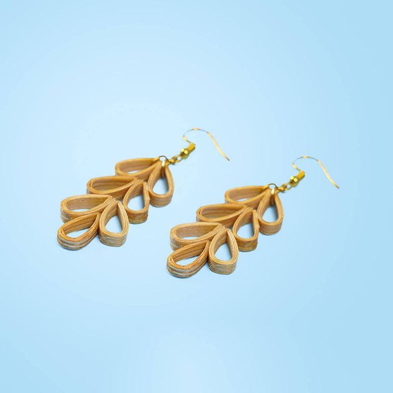 Grape-Shaped Handcrafted Bamboo Earrings