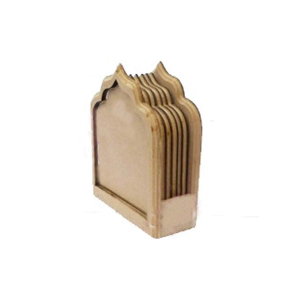 Ready-To-Paint MDF Royal Coaster Bases with Stand - KP058