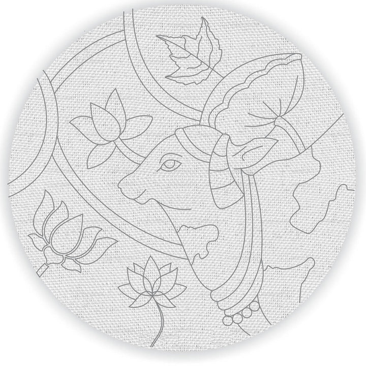 Trial Pack - Pichwai Art Premarked Canvas Bases - Set of 4