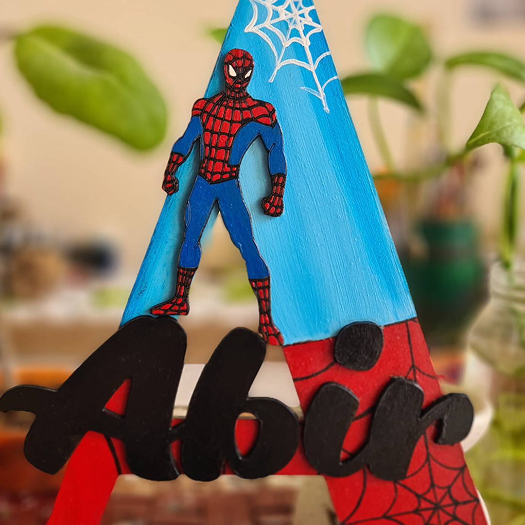 Spiderman Monogram Nameboard for Kids