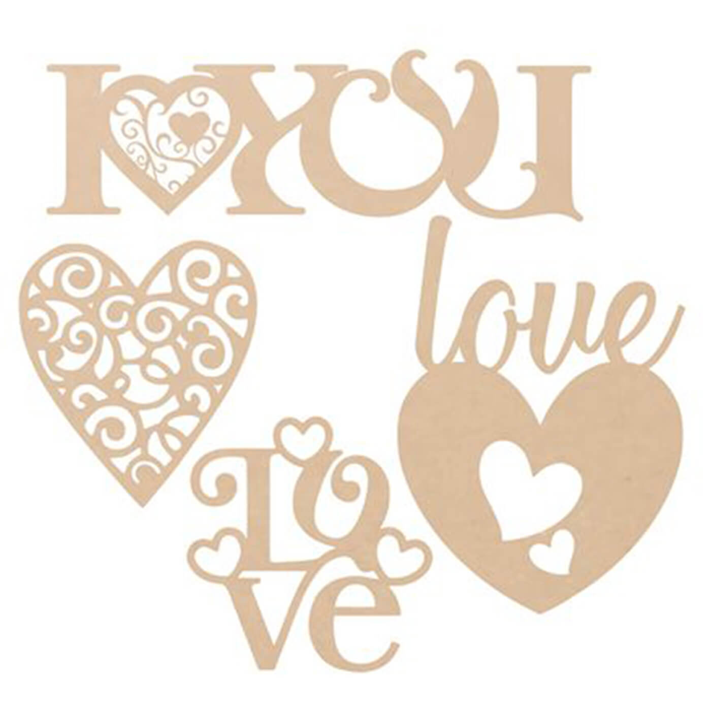 Buy Ready to Decorate Wooden Cutouts - Love Online On Zwende