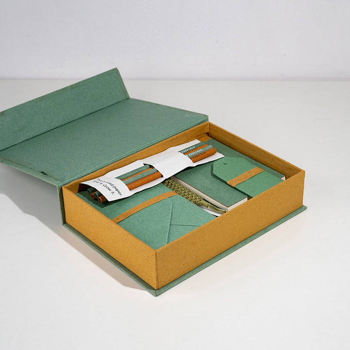 Eco-friendly Personalized Opulence Stationery Hamper - Green