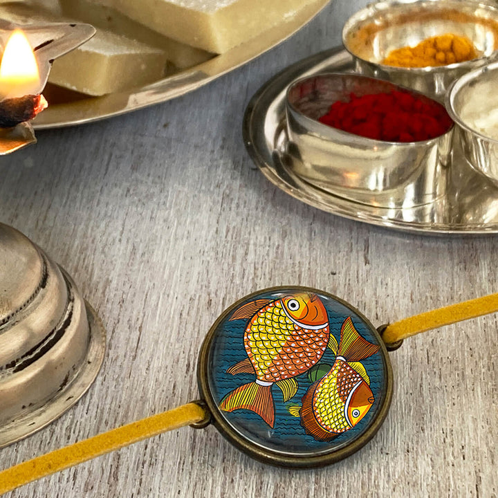 Handcrafted Folkart Rakhi With Roli Chawal