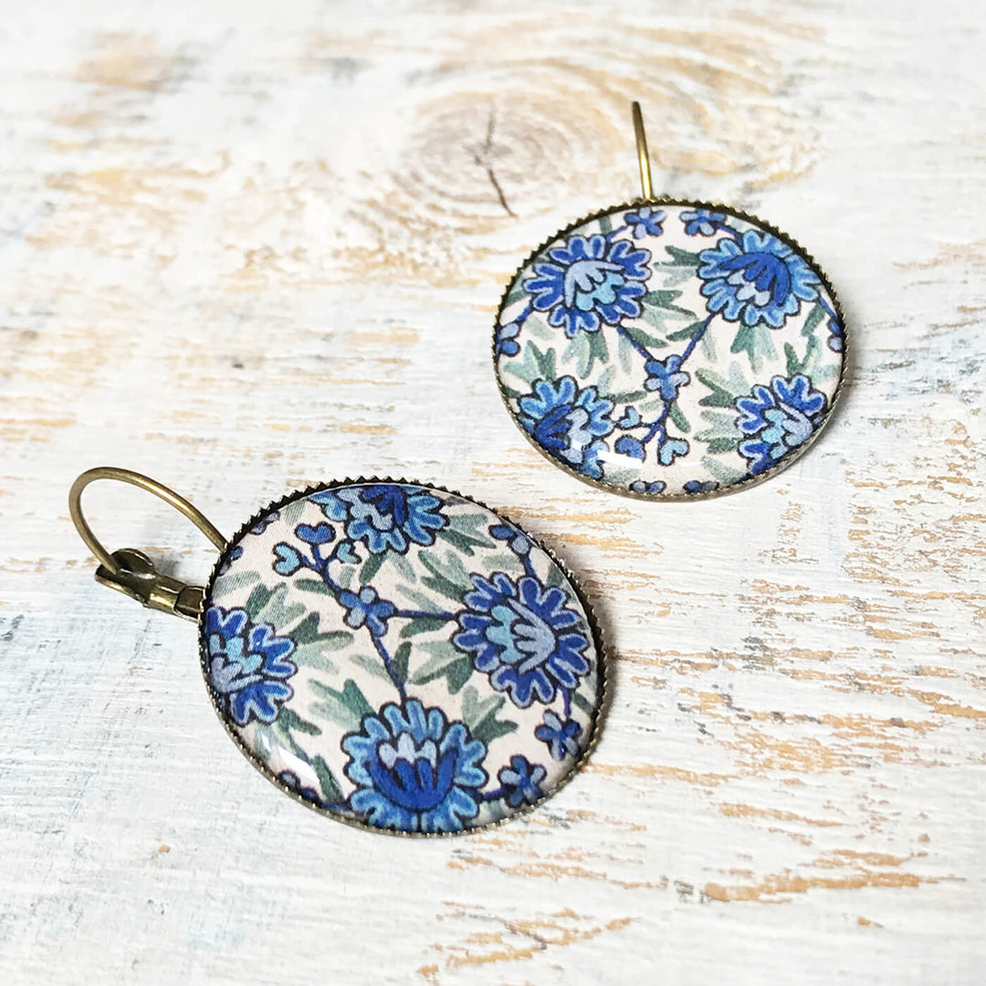 Blue Kashida Painted Earring