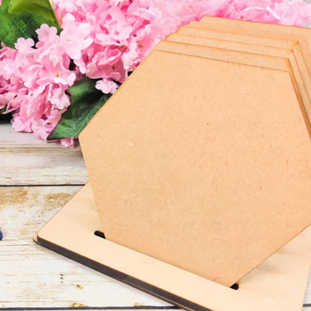 Trial Pack - Ready-To-Paint MDF Coaster Bases with a Holder