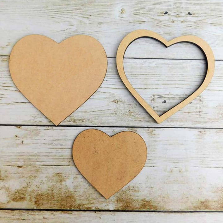 Ready to Paint MDF Fridge Magnet - Heart with Border - Zwende
