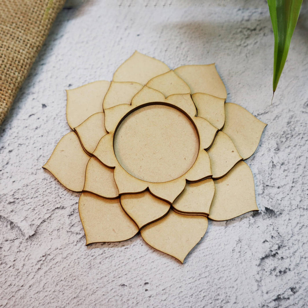 Saver Bundle - Ready to Paint MDF Calendula Floral Tealight Holder - TI114