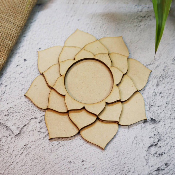 Ready to Paint MDF Calendula Floral Tealight Holder - TI114