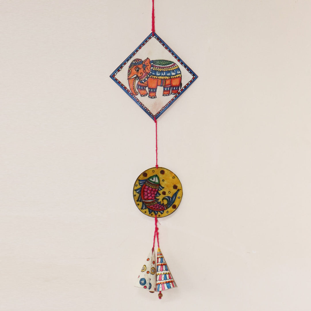 Hand-painted GajaMatsya Tholu Puppet Hanging