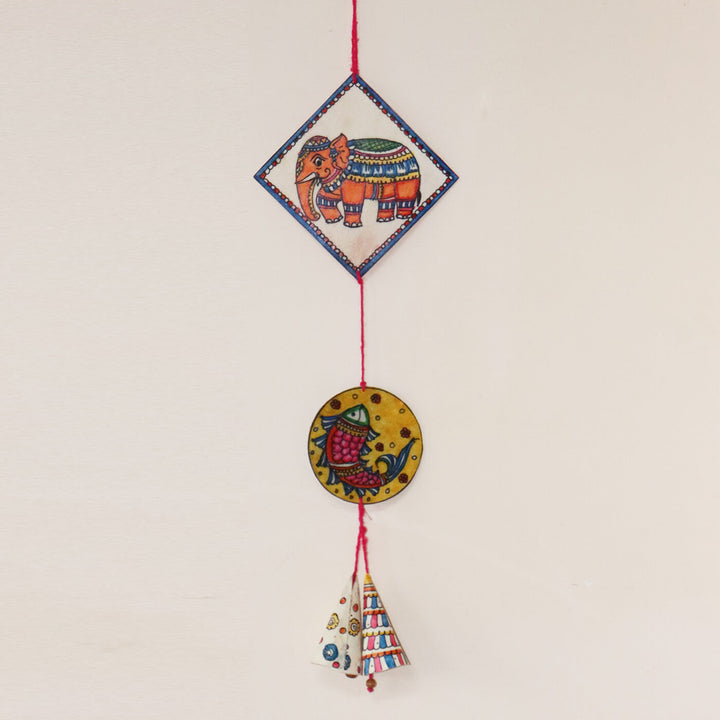 Hand-painted GajaMatsya Tholu Puppet Hanging