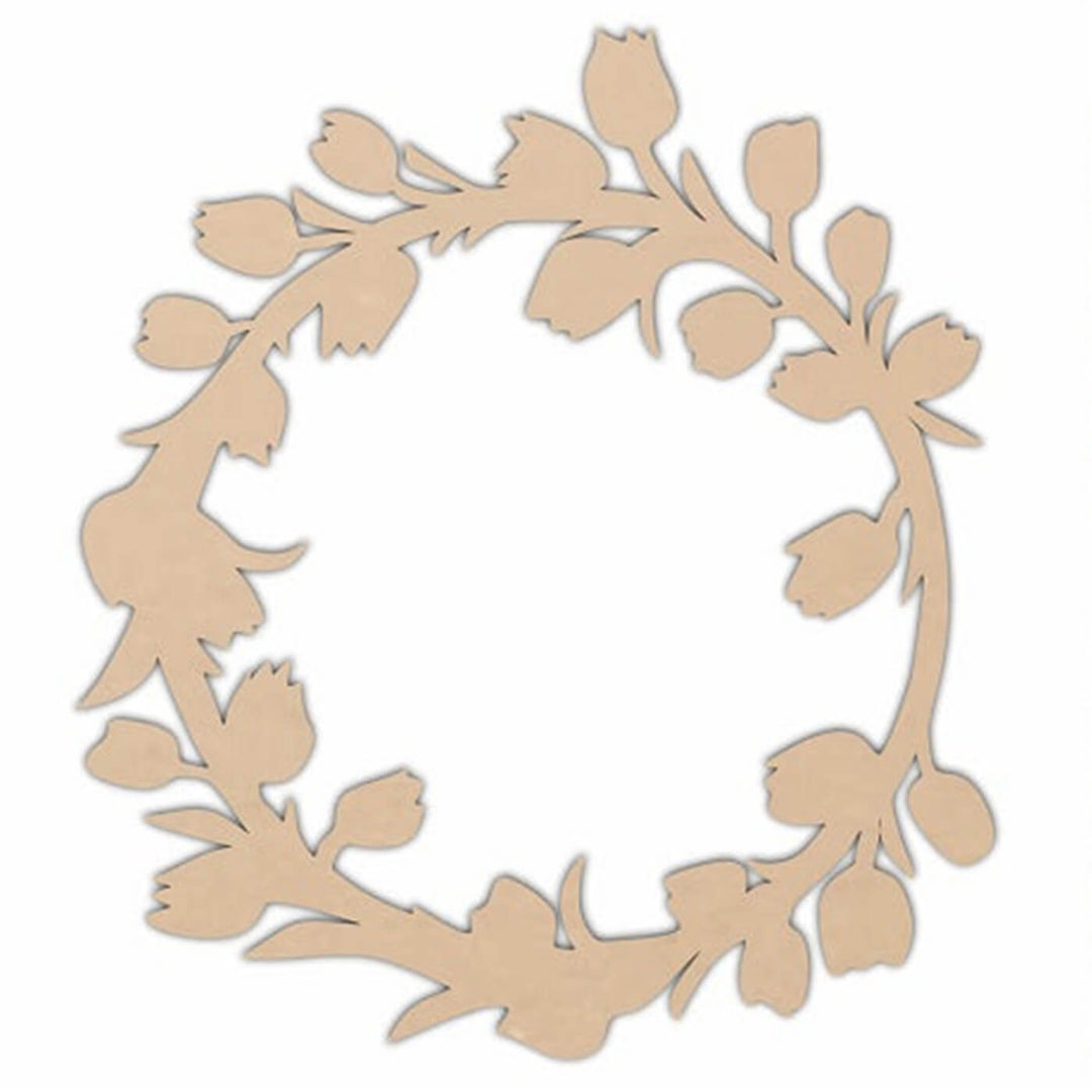 Ready to Decorate Wooden Cutouts - Floral Buds Wreath