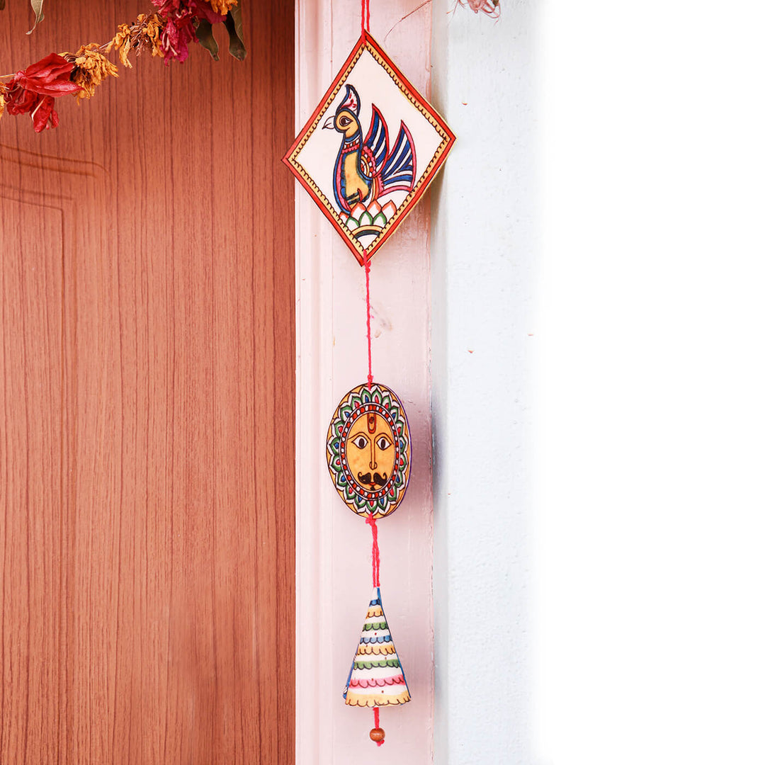 Hand-painted SuryaMora Tholu Puppet Hanging