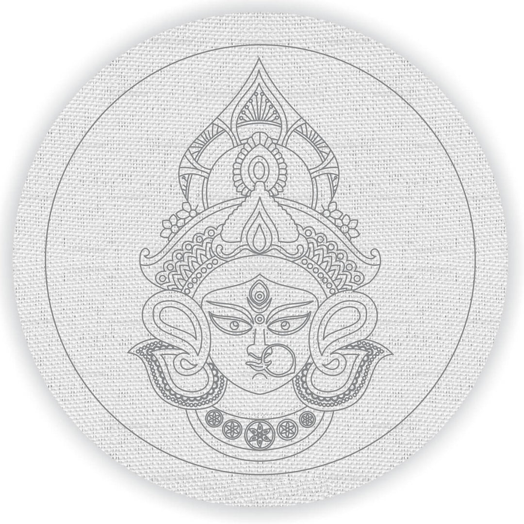 Pre Marked Canvas Base - Durga Maa - 3019