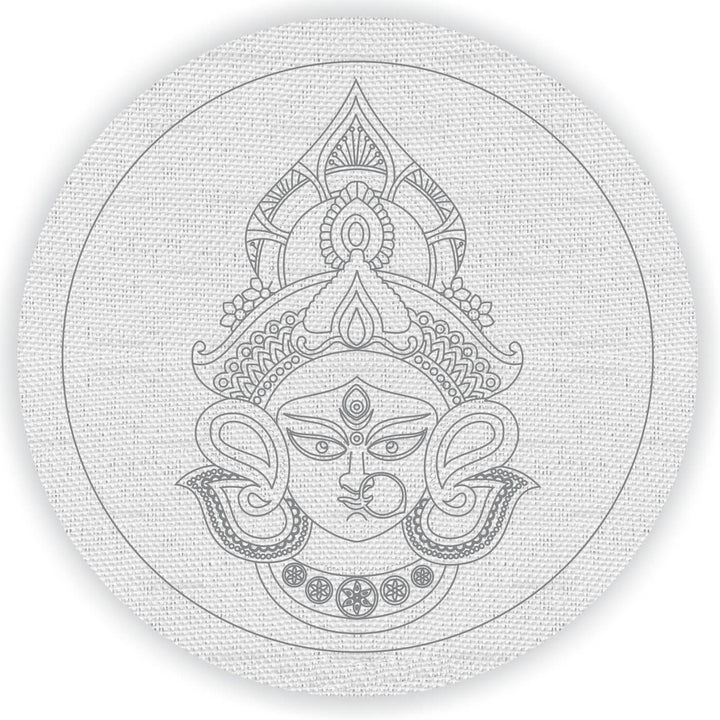 Pre Marked Canvas Base - Durga Maa - 3019
