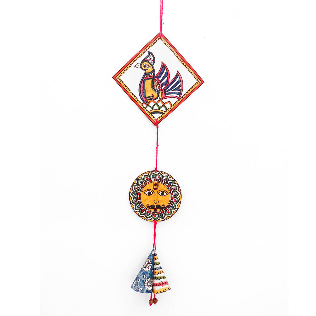 Hand-painted SuryaMora Tholu Puppet Hanging