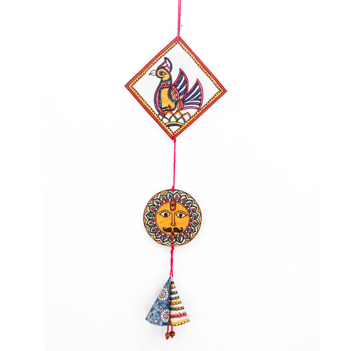 Hand-painted SuryaMora Tholu Puppet Hanging