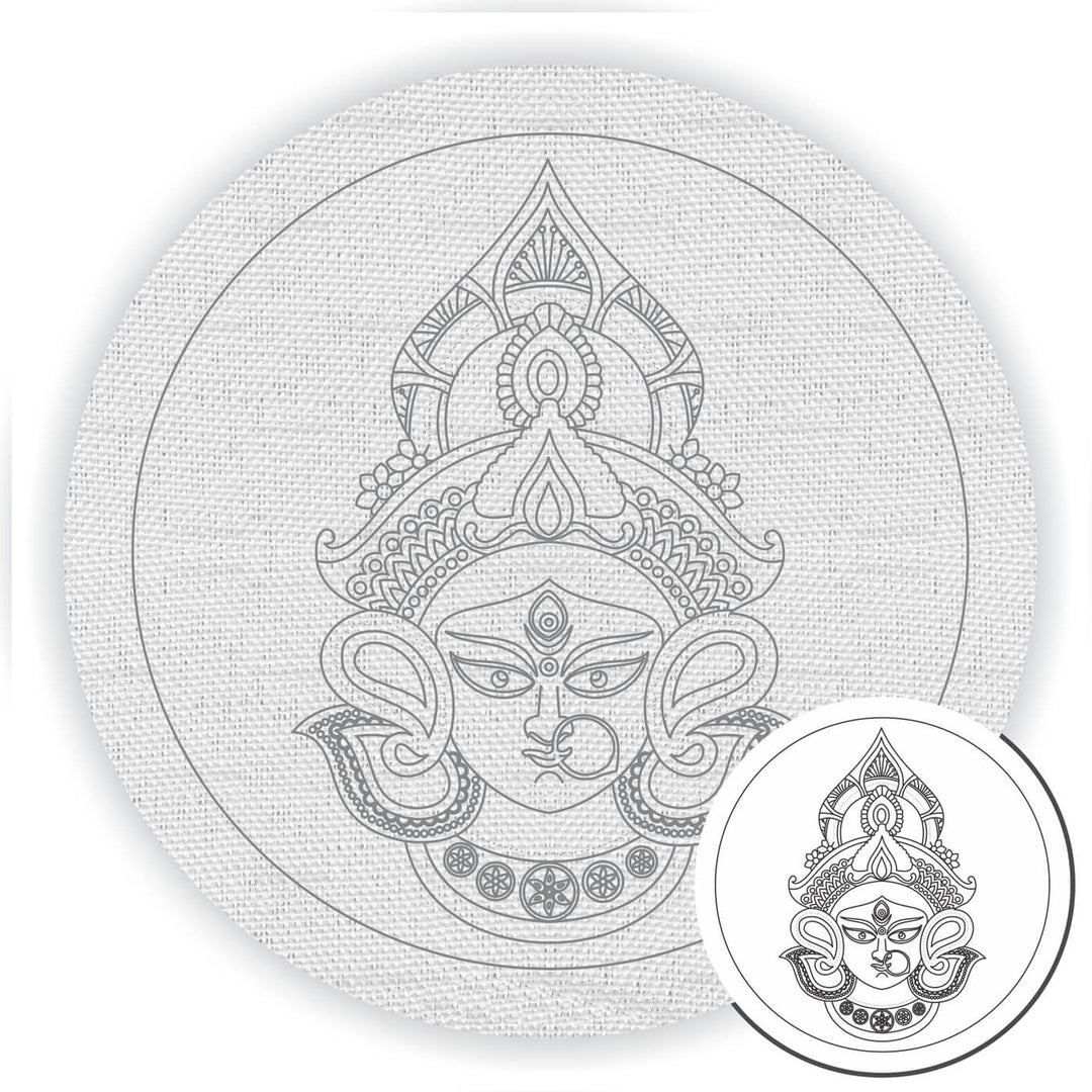 Pre Marked Canvas Base - Durga Maa - 3019