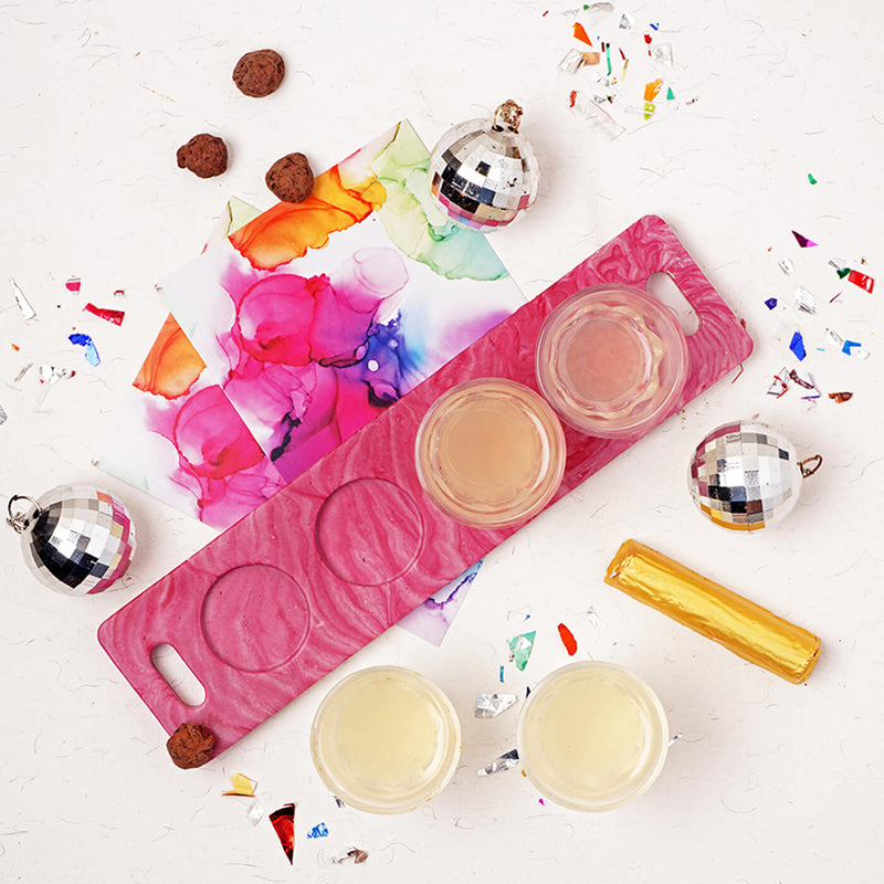 Marbled Concrete and Shot Glass Set