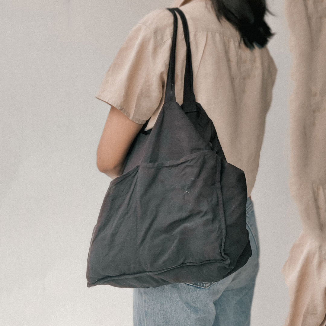 Premium Linen Tote Bag - Black