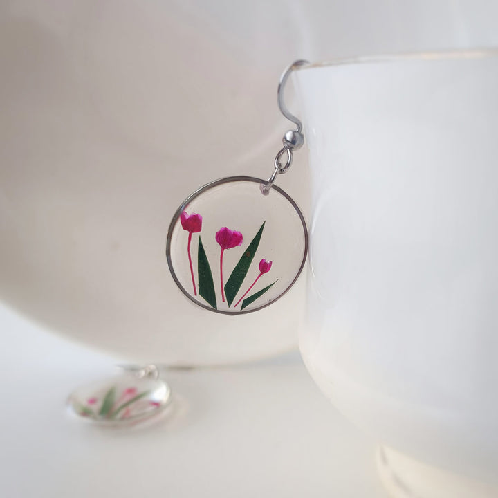 Spellbound Preserved Flower Earrings - Baby's Breath - Zwende