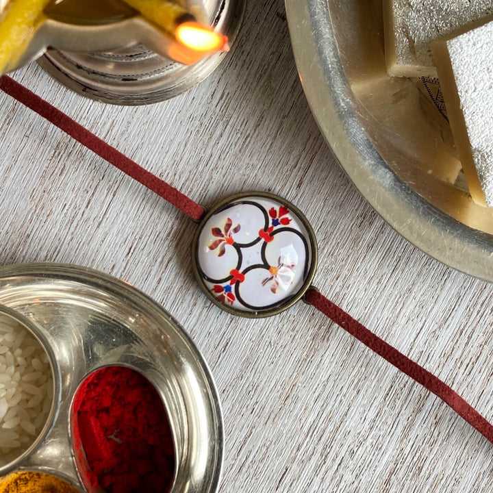 Handcrafted Folkart Rakhi With Roli Chawal