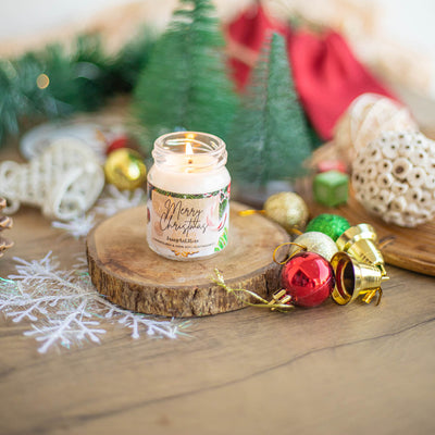 Scented Soy Wax Christmas Candle Mini Jars - Set of 2