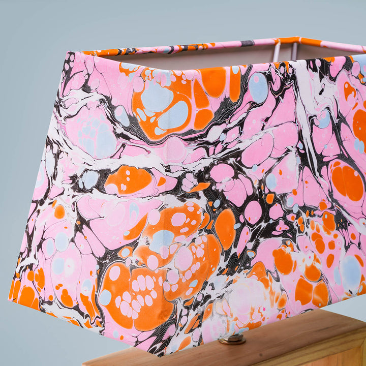 Marbled Fabric Rectangle Empire Lamp
