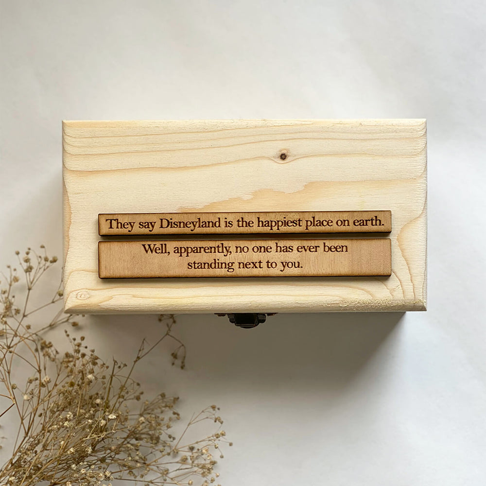 Personalized Small Wooden Box With Photos & Quote - Zwende
