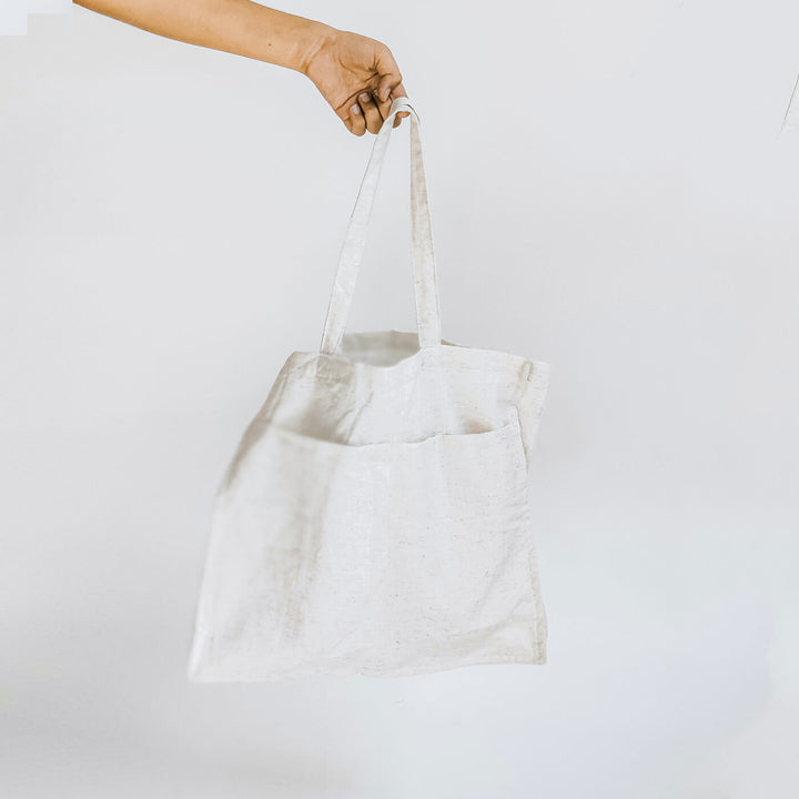 Premium Linen Tote Bag - White