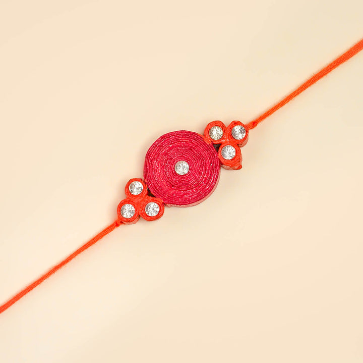 Paper Woven Crimson Rakhi