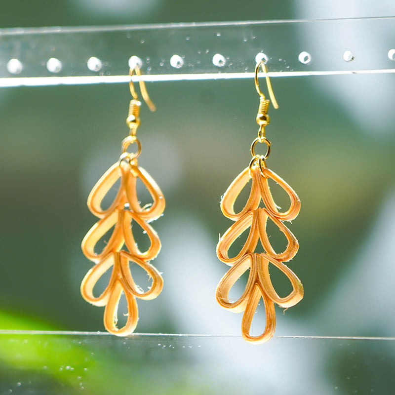 Grape-Shaped Handcrafted Bamboo Earrings
