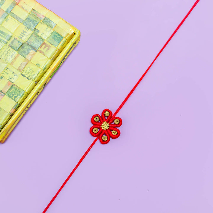 Paper Woven Scarlet Rakhi Hamper