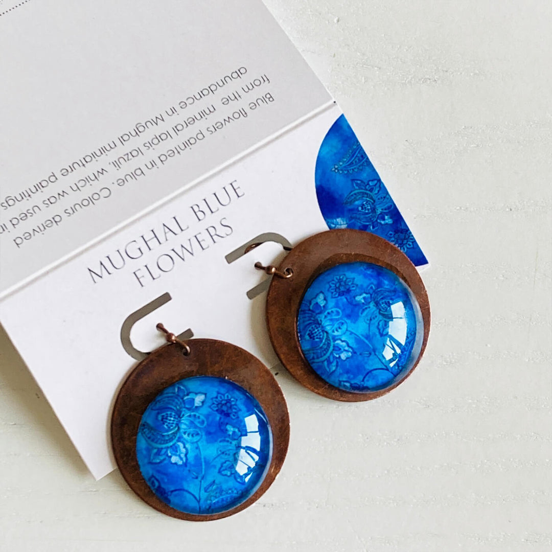 Blue Mughal Copper Earrings