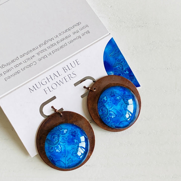 Blue Mughal Copper Earrings