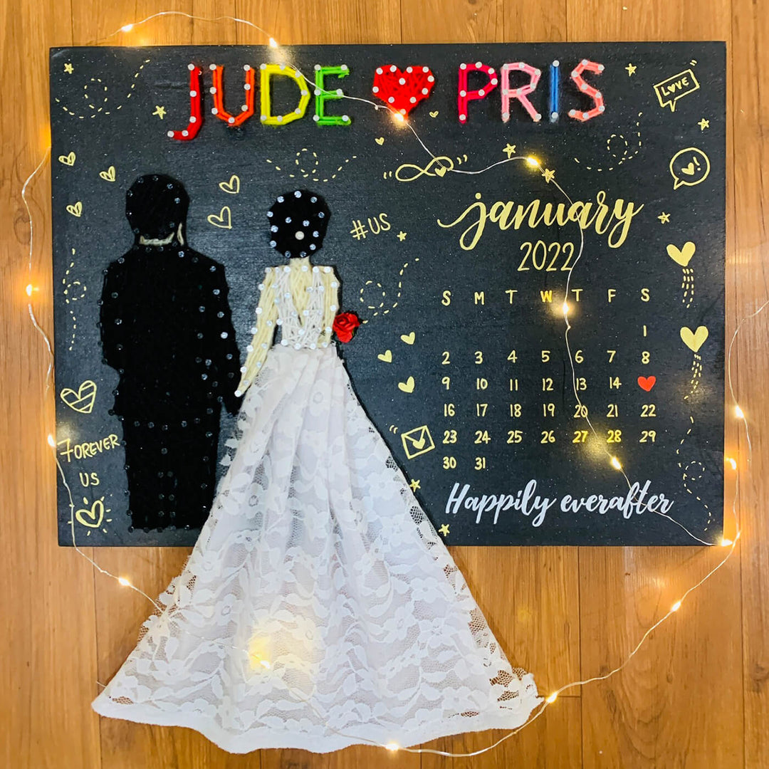 String Art Wedding Calendar Board