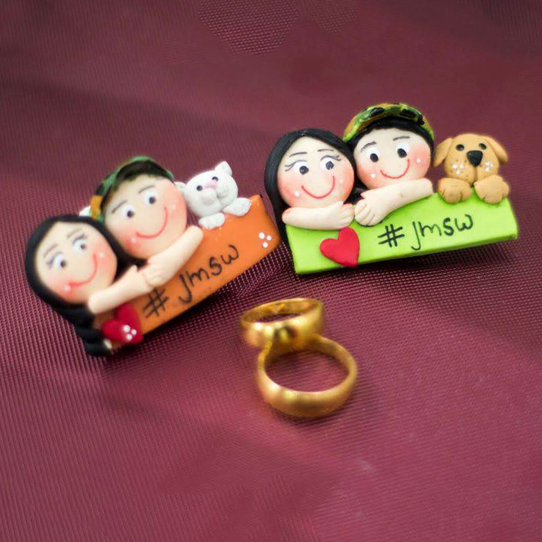Handmade Personalised Magnet - Wedding Return Gift