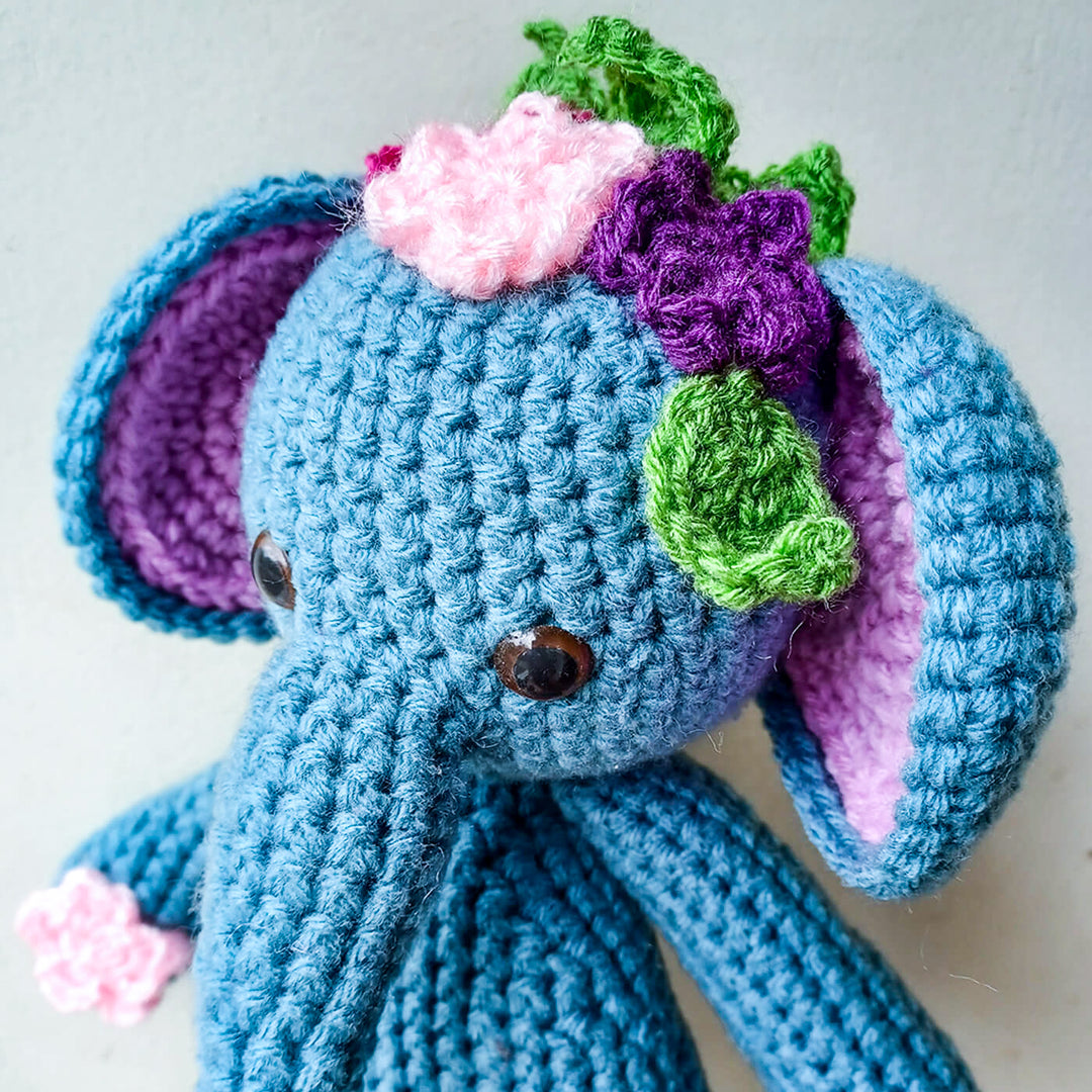 Female Elephant Amigurumi Crochet Toy