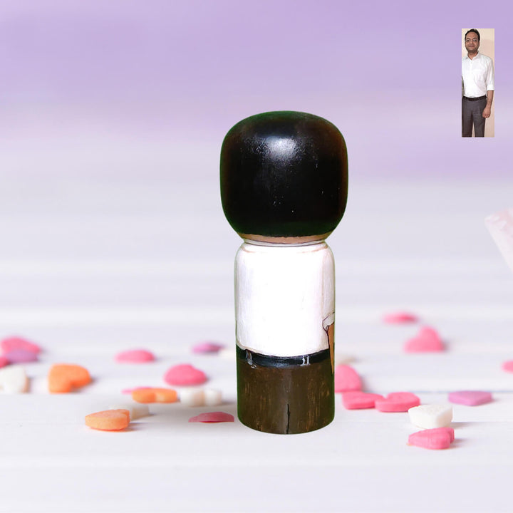 Handpainted Wooden Male Personalised Doll - Large