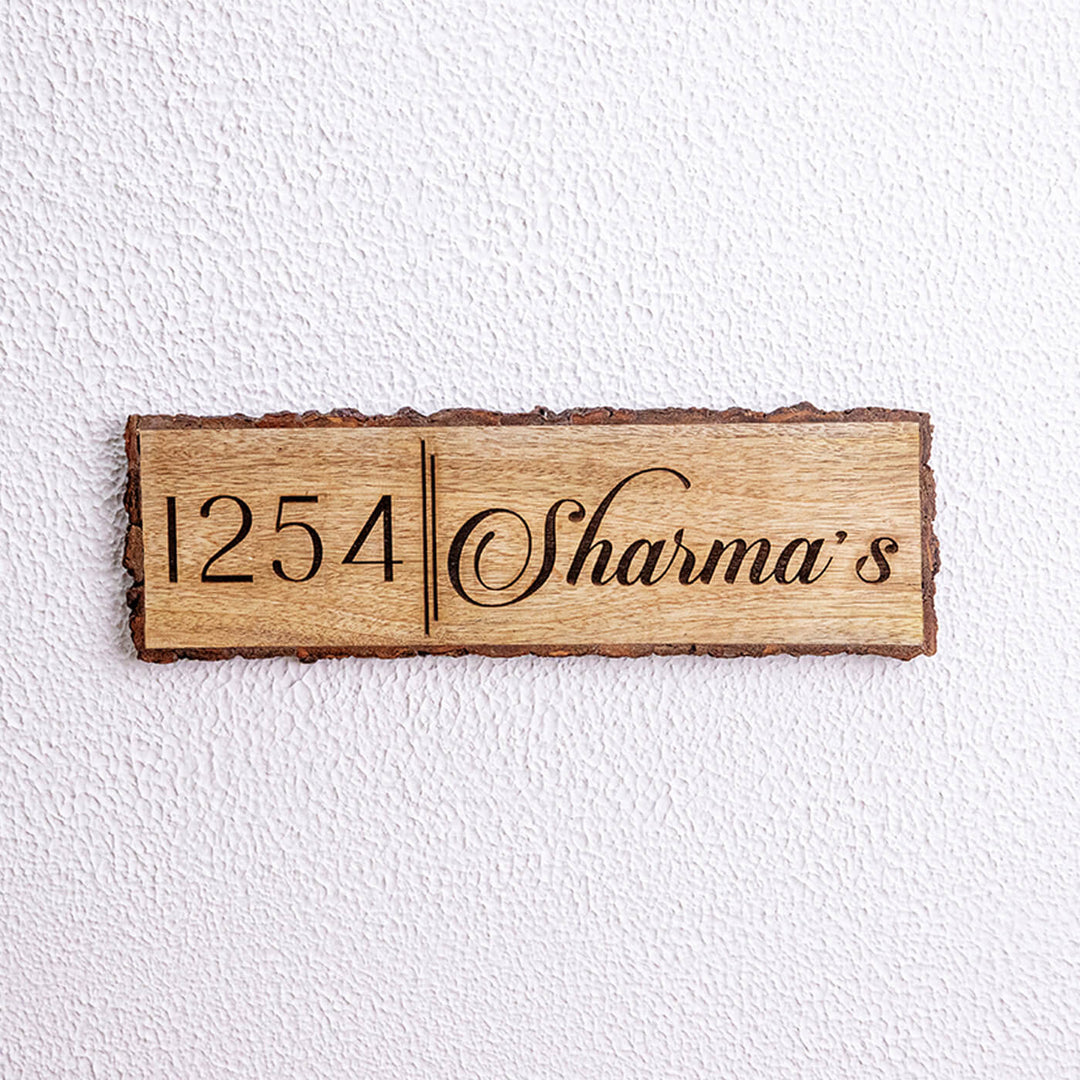 Handcrafted Mango Wood Personalized Name Plate For Family